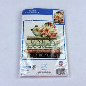 Janlynn Love Is Counted Cross Stitch Kit 997-2317 Carol Robinson Books Flowers